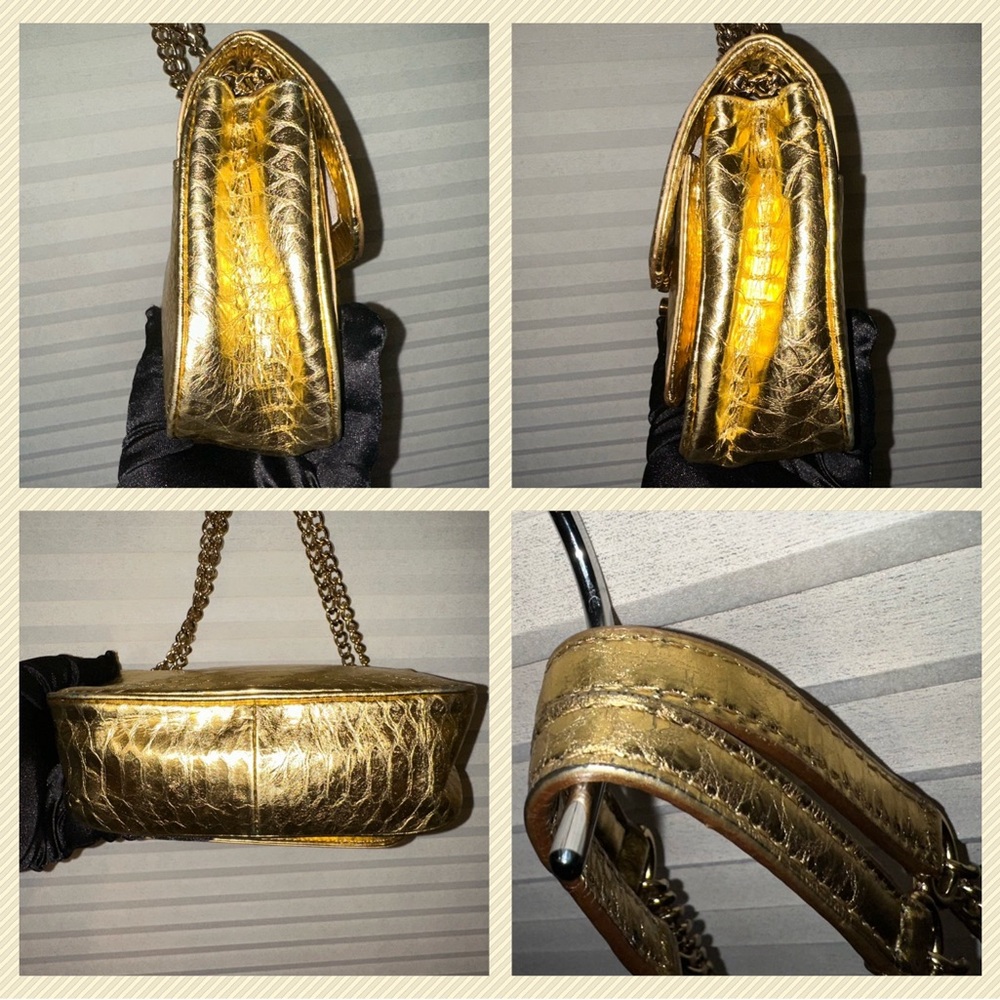 MICHAEL KORS GOLD METALLIC CROSSBODY. EUC RETAILED $358 - Picture 6 of 15